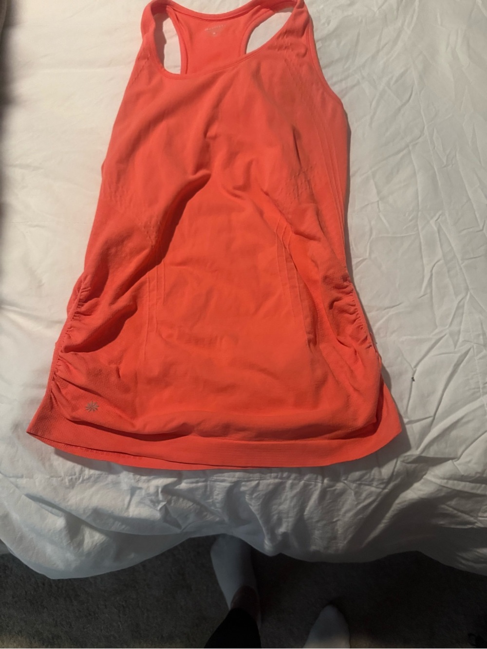 Althea workout tank rushed sides Coral
